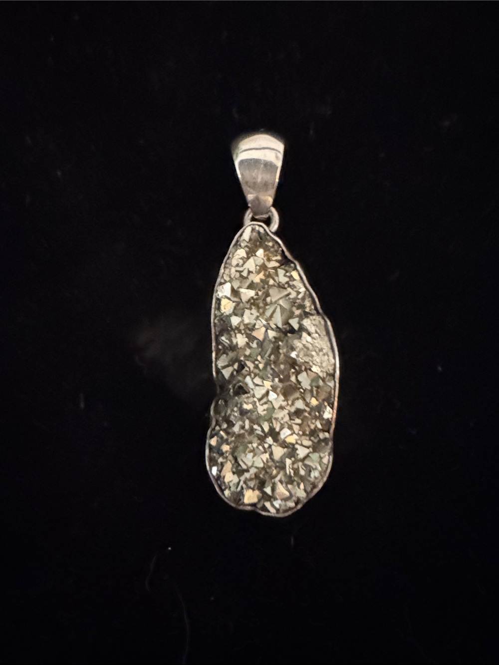 Charles Albert Silver Pendant with Gold-Tone Druzy Sparkle